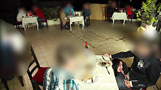 Public Extreme! Hot Licking and Fucking Orgy in a Restaurant