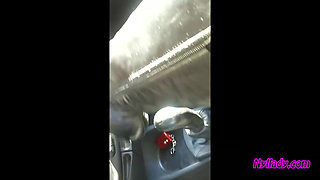 Nyllady Driving and Revving Her Bravo in High-heeled Boots and Black Ballet Flats