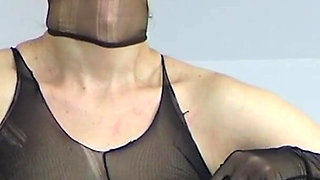 Encased in pantyhose