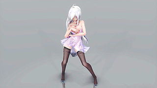 Weak Brown Eyed Girls Sheer Tight Dress Black Lace Panties