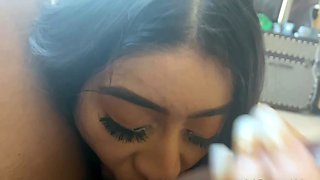 Big cock EXGF interracial busty geek coed blowjob