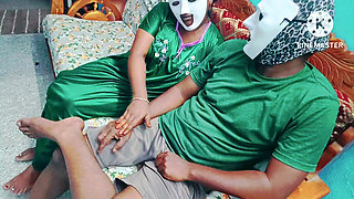 Tamil - Desi girl seducing her boyfriend and gave nice blow to take him on bed - erotic moaning with tamil audio