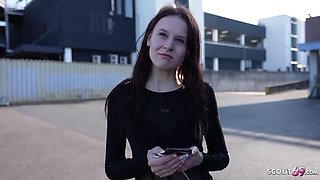 German Scout Picks Up Skinny Redhead Teen Peach Delina for First Casting Fuck - Hardcore 4K Sex