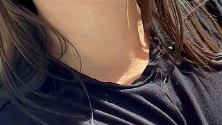 Outdoor handjob From Natural Blonde